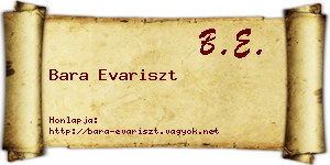 Bara Evariszt névjegykártya